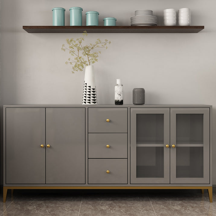 Pine Wood Kitchen Sideboard Cabinet Modern Credenza with Drawer and Storage Grey Clearhalo 'buffet_sideboard' 'Buffets & Sideboards' 'furn' 'furn_buffet_sideboard' 'Furniture' 'furniture_buffet_sideboard' 'Kitchen & Dining Furniture' 4965818