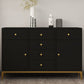 Pine Wood Kitchen Sideboard Cabinet Modern Credenza with Drawer and Storage Black Clearhalo 'buffet_sideboard' 'Buffets & Sideboards' 'furn' 'furn_buffet_sideboard' 'Furniture' 'furniture_buffet_sideboard' 'Kitchen & Dining Furniture' 4965820