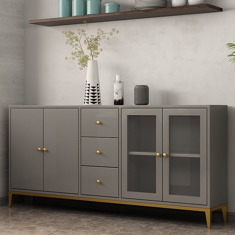 Pine Wood Kitchen Sideboard Cabinet Modern Credenza with Drawer and Storage Clearhalo 'buffet_sideboard' 'Buffets & Sideboards' 'furn' 'furn_buffet_sideboard' 'Furniture' 'furniture_buffet_sideboard' 'Kitchen & Dining Furniture' 4965827