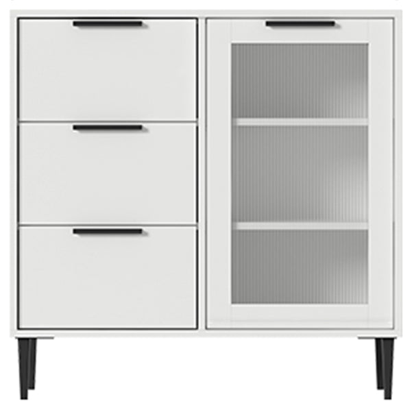 Living Room 32-inch Height Sideboard Contemporary Style Artificial Wood Cupboard 31"L x 12"W x 31"H White Clearhalo 'buffet_sideboard' 'Buffets & Sideboards' 'furn' 'furn_buffet_sideboard' 'Furniture' 'furniture_buffet_sideboard' 'Kitchen & Dining Furniture' 4965885