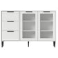 Living Room 32-inch Height Sideboard Contemporary Style Artificial Wood Cupboard 46"L x 12"W x 31"H White Clearhalo 'buffet_sideboard' 'Buffets & Sideboards' 'furn' 'furn_buffet_sideboard' 'Furniture' 'furniture_buffet_sideboard' 'Kitchen & Dining Furniture' 4965887