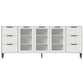 Living Room 32-inch Height Sideboard Contemporary Style Artificial Wood Cupboard 77"L x 12"W x 31"H White Clearhalo 'buffet_sideboard' 'Buffets & Sideboards' 'furn' 'furn_buffet_sideboard' 'Furniture' 'furniture_buffet_sideboard' 'Kitchen & Dining Furniture' 4965889