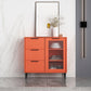 Living Room 32-inch Height Sideboard Contemporary Style Artificial Wood Cupboard 31"L x 12"W x 31"H Orange Clearhalo 'buffet_sideboard' 'Buffets & Sideboards' 'furn' 'furn_buffet_sideboard' 'Furniture' 'furniture_buffet_sideboard' 'Kitchen & Dining Furniture' 4965890
