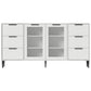 Living Room 32-inch Height Sideboard Contemporary Style Artificial Wood Cupboard 62"L x 12"W x 31"H White Clearhalo 'buffet_sideboard' 'Buffets & Sideboards' 'furn' 'furn_buffet_sideboard' 'Furniture' 'furniture_buffet_sideboard' 'Kitchen & Dining Furniture' 4965893