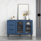 Living Room 32-inch Height Sideboard Contemporary Style Artificial Wood Cupboard 46"L x 12"W x 31"H Blue Clearhalo 'buffet_sideboard' 'Buffets & Sideboards' 'furn' 'furn_buffet_sideboard' 'Furniture' 'furniture_buffet_sideboard' 'Kitchen & Dining Furniture' 4965897