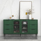 Living Room 32-inch Height Sideboard Contemporary Style Artificial Wood Cupboard 62"L x 12"W x 31"H Green Clearhalo 'buffet_sideboard' 'Buffets & Sideboards' 'furn' 'furn_buffet_sideboard' 'Furniture' 'furniture_buffet_sideboard' 'Kitchen & Dining Furniture' 4965903