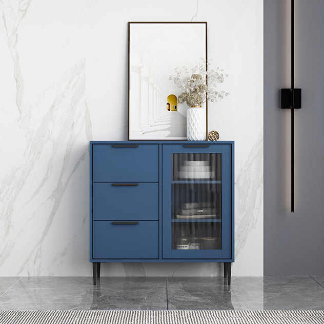 Living Room 32-inch Height Sideboard Contemporary Style Artificial Wood Cupboard 31"L x 12"W x 31"H Blue Clearhalo 'buffet_sideboard' 'Buffets & Sideboards' 'furn' 'furn_buffet_sideboard' 'Furniture' 'furniture_buffet_sideboard' 'Kitchen & Dining Furniture' 4965908