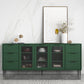 Living Room 32-inch Height Sideboard Contemporary Style Artificial Wood Cupboard 77"L x 12"W x 31"H Green Clearhalo 'buffet_sideboard' 'Buffets & Sideboards' 'furn' 'furn_buffet_sideboard' 'Furniture' 'furniture_buffet_sideboard' 'Kitchen & Dining Furniture' 4965912