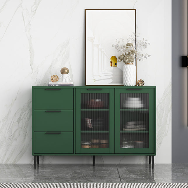 Living Room 32-inch Height Sideboard Contemporary Style Artificial Wood Cupboard 46"L x 12"W x 31"H Green Clearhalo 'buffet_sideboard' 'Buffets & Sideboards' 'furn' 'furn_buffet_sideboard' 'Furniture' 'furniture_buffet_sideboard' 'Kitchen & Dining Furniture' 4965915
