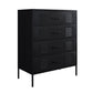 Iron Kitchen Sideboard Cabinet Modern Server Cabinet with Storage 31"L x 16"W x 39"H Black Clearhalo 'buffet_sideboard' 'Buffets & Sideboards' 'furn' 'furn_buffet_sideboard' 'Furniture' 'furniture_buffet_sideboard' 'Kitchen & Dining Furniture' 4965932