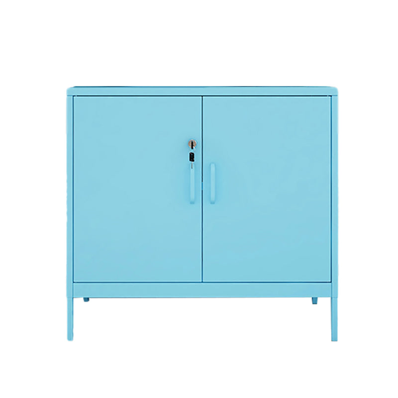 Iron Kitchen Sideboard Cabinet Modern Server Cabinet with Storage 35"L x 18"W x 34"H Blue Clearhalo 'buffet_sideboard' 'Buffets & Sideboards' 'furn' 'furn_buffet_sideboard' 'Furniture' 'furniture_buffet_sideboard' 'Kitchen & Dining Furniture' 4965934