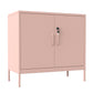 Iron Kitchen Sideboard Cabinet Modern Server Cabinet with Storage 35"L x 18"W x 34"H Pink Clearhalo 'buffet_sideboard' 'Buffets & Sideboards' 'furn' 'furn_buffet_sideboard' 'Furniture' 'furniture_buffet_sideboard' 'Kitchen & Dining Furniture' 4965940