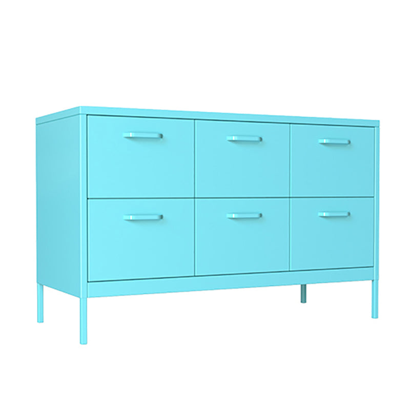 Iron Kitchen Sideboard Cabinet Modern Server Cabinet with Storage 47"L x 20"W x 30"H Blue Clearhalo 'buffet_sideboard' 'Buffets & Sideboards' 'furn' 'furn_buffet_sideboard' 'Furniture' 'furniture_buffet_sideboard' 'Kitchen & Dining Furniture' 4965942