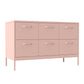 Iron Kitchen Sideboard Cabinet Modern Server Cabinet with Storage 47"L x 20"W x 30"H Pink Clearhalo 'buffet_sideboard' 'Buffets & Sideboards' 'furn' 'furn_buffet_sideboard' 'Furniture' 'furniture_buffet_sideboard' 'Kitchen & Dining Furniture' 4965946