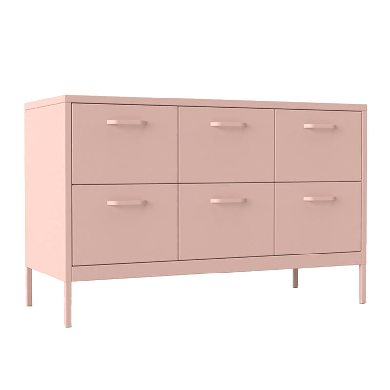 Iron Kitchen Sideboard Cabinet Modern Server Cabinet with Storage 47"L x 20"W x 30"H Pink Clearhalo 'buffet_sideboard' 'Buffets & Sideboards' 'furn' 'furn_buffet_sideboard' 'Furniture' 'furniture_buffet_sideboard' 'Kitchen & Dining Furniture' 4965946