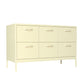 Iron Kitchen Sideboard Cabinet Modern Server Cabinet with Storage 47"L x 20"W x 30"H Yellow Clearhalo 'buffet_sideboard' 'Buffets & Sideboards' 'furn' 'furn_buffet_sideboard' 'Furniture' 'furniture_buffet_sideboard' 'Kitchen & Dining Furniture' 4965947