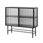 Iron Kitchen Sideboard Cabinet Modern Server Cabinet with Storage and Glass Door Clearhalo 'buffet_sideboard' 'Buffets & Sideboards' 'furn' 'furn_buffet_sideboard' 'Furniture' 'furniture_buffet_sideboard' 'Kitchen & Dining Furniture' 4965960