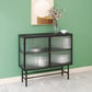 Iron Kitchen Sideboard Cabinet Modern Server Cabinet with Storage and Glass Door Gloss Black Clearhalo 'buffet_sideboard' 'Buffets & Sideboards' 'furn' 'furn_buffet_sideboard' 'Furniture' 'furniture_buffet_sideboard' 'Kitchen & Dining Furniture' 4965961