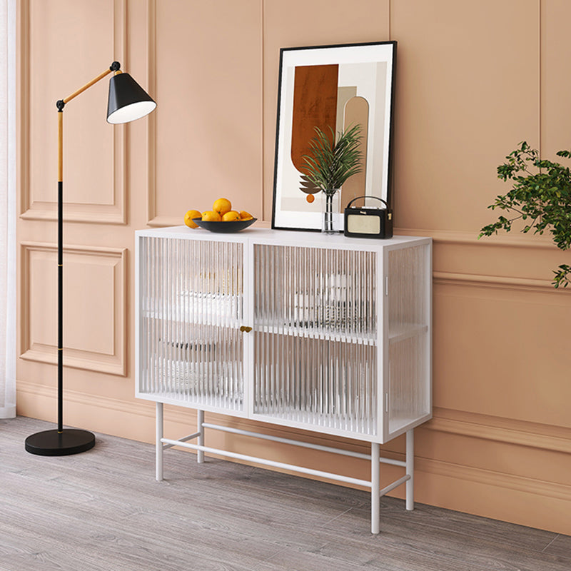 Iron Kitchen Sideboard Cabinet Modern Server Cabinet with Storage and Glass Door Clearhalo 'buffet_sideboard' 'Buffets & Sideboards' 'furn' 'furn_buffet_sideboard' 'Furniture' 'furniture_buffet_sideboard' 'Kitchen & Dining Furniture' 4965971