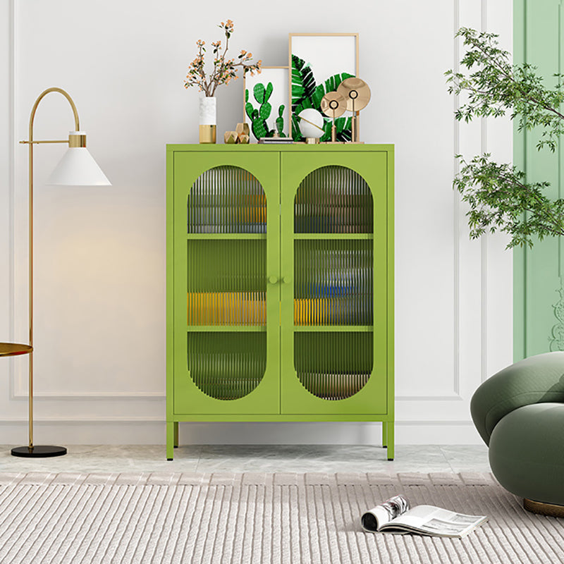 Steel Dining Room Sideboard Cabinet Modern Server Cabinet with Storage and Two Doors Clearhalo 'buffet_sideboard' 'Buffets & Sideboards' 'Furniture' 'furniture_buffet_sideboard' 'Kitchen & Dining Furniture' 4965981