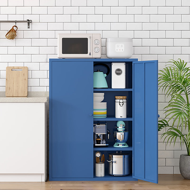 Steel Dining Room Sideboard Cabinet Modern Server Cabinet with Storage and Two Doors Dark Blue Metal Clearhalo 'buffet_sideboard' 'Buffets & Sideboards' 'Furniture' 'furniture_buffet_sideboard' 'Kitchen & Dining Furniture' 4965992