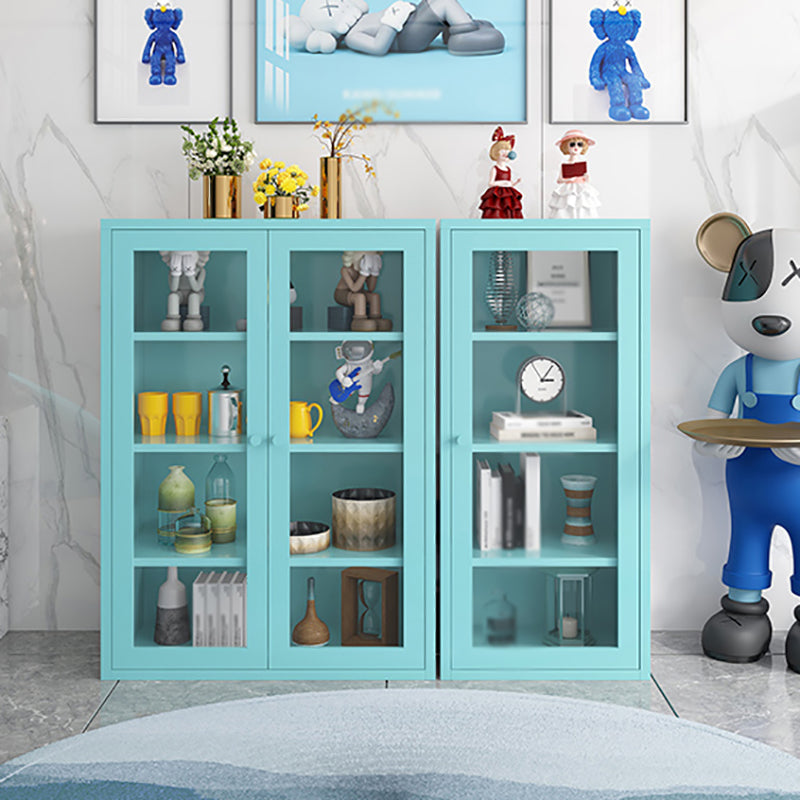 Steel Dining Room Sideboard Cabinet Modern Server Cabinet with Storage and Two Doors Clearhalo 'buffet_sideboard' 'Buffets & Sideboards' 'Furniture' 'furniture_buffet_sideboard' 'Kitchen & Dining Furniture' 4965995