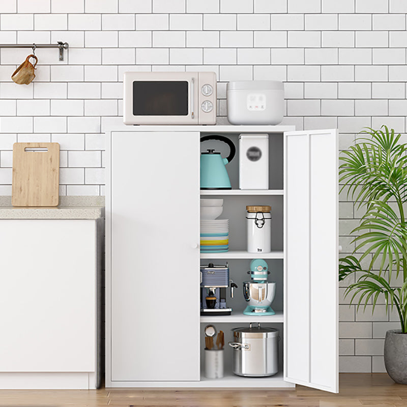 Steel Dining Room Sideboard Cabinet Modern Server Cabinet with Storage and Two Doors White Metal Clearhalo 'buffet_sideboard' 'Buffets & Sideboards' 'Furniture' 'furniture_buffet_sideboard' 'Kitchen & Dining Furniture' 4965998