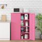 Steel Dining Room Sideboard Cabinet Modern Server Cabinet with Storage and Two Doors Pink Metal Clearhalo 'buffet_sideboard' 'Buffets & Sideboards' 'Furniture' 'furniture_buffet_sideboard' 'Kitchen & Dining Furniture' 4965999