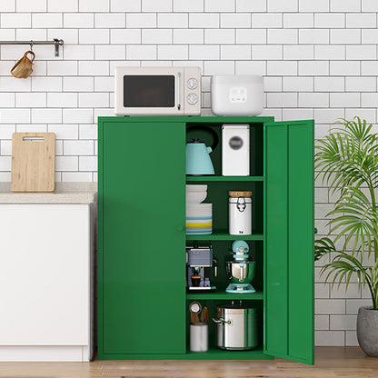 Steel Dining Room Sideboard Cabinet Modern Server Cabinet with Storage and Two Doors Green Metal Clearhalo 'buffet_sideboard' 'Buffets & Sideboards' 'Furniture' 'furniture_buffet_sideboard' 'Kitchen & Dining Furniture' 4966002