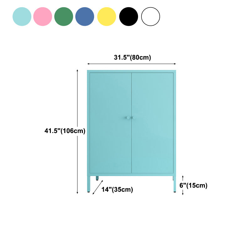 Steel Dining Room Sideboard Cabinet Modern Server Cabinet with Storage and Two Doors Clearhalo 'buffet_sideboard' 'Buffets & Sideboards' 'Furniture' 'furniture_buffet_sideboard' 'Kitchen & Dining Furniture' 4966012