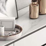 Modern Marble Sideboard Table 2-Drawer 80-inch Sideboard in White Clearhalo 'buffet_sideboard' 'Buffets & Sideboards' 'furn' 'furn_buffet_sideboard' 'Furniture' 'furniture_buffet_sideboard' 'Kitchen & Dining Furniture' 4968367