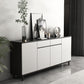 Modern Marble Sideboard Table 2-Drawer 80-inch Sideboard in White Clearhalo 'buffet_sideboard' 'Buffets & Sideboards' 'furn' 'furn_buffet_sideboard' 'Furniture' 'furniture_buffet_sideboard' 'Kitchen & Dining Furniture' 4968368