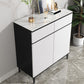 Modern Marble Sideboard Table 2-Drawer 80-inch Sideboard in White 31"L x 14"W x 35"H White Clearhalo 'buffet_sideboard' 'Buffets & Sideboards' 'furn' 'furn_buffet_sideboard' 'Furniture' 'furniture_buffet_sideboard' 'Kitchen & Dining Furniture' 4968369