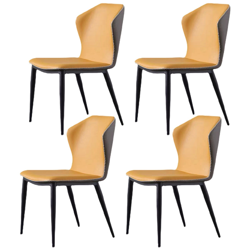 Designer Style 1/3/4/5 Pieces Dinette Set Sintered Stone Dining Room Set 4 Orange Chairs Clearhalo 'Dining Room Sets' 'Dining Tables & Seating' 'dining_room_set' 'furn' 'furn_dining_room_set' 'Furniture' 'furniture_dining_room_set' 'Kitchen & Dining Furniture' 4968378