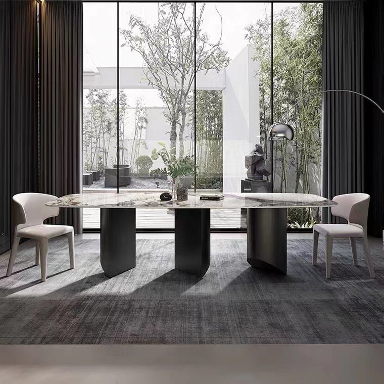 Designer Style 1/3/4/5 Pieces Dinette Set Sintered Stone Dining Room Set Clearhalo 'Dining Room Sets' 'Dining Tables & Seating' 'dining_room_set' 'furn' 'furn_dining_room_set' 'Furniture' 'furniture_dining_room_set' 'Kitchen & Dining Furniture' 4968381