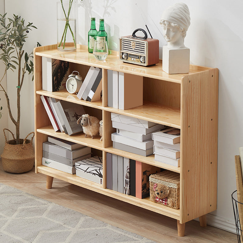 Contemporary Pine Solid Wood Bookcase Closed Back Bookshelf for Home Clearhalo 'Bookcases' 'furn' 'furn_bookcases' 'Furniture' 'furniture_bookcases' 'Office Furniture' 4969314