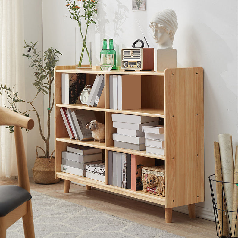 Contemporary Pine Solid Wood Bookcase Closed Back Bookshelf for Home Clearhalo 'Bookcases' 'furn' 'furn_bookcases' 'Furniture' 'furniture_bookcases' 'Office Furniture' 4969315