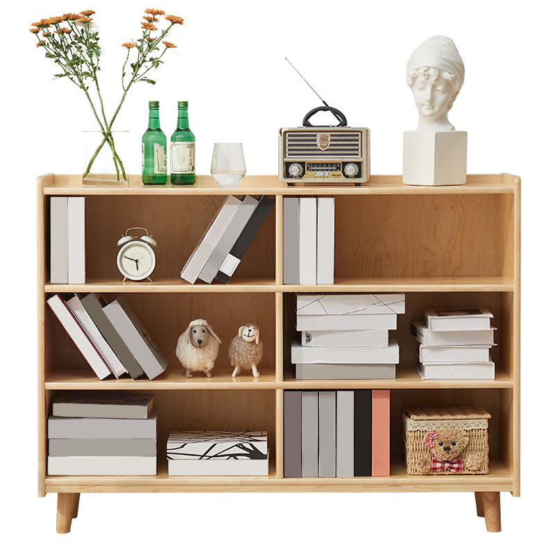 Contemporary Pine Solid Wood Bookcase Closed Back Bookshelf for Home 47.2"L x 11.6"W x 35.4"H Wood Clearhalo 'Bookcases' 'furn' 'furn_bookcases' 'Furniture' 'furniture_bookcases' 'Office Furniture' 4969319