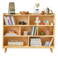Contemporary Pine Solid Wood Bookcase Closed Back Bookshelf for Home 47.2"L x 11.6"W x 35.4"H Light Brown Clearhalo 'Bookcases' 'furn' 'furn_bookcases' 'Furniture' 'furniture_bookcases' 'Office Furniture' 4969320