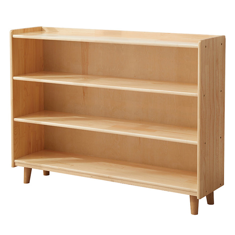 Contemporary Pine Solid Wood Bookcase Closed Back Bookshelf for Home 47.2"L x 11.6"W x 35.4"H Natural Clearhalo 'Bookcases' 'furn' 'furn_bookcases' 'Furniture' 'furniture_bookcases' 'Office Furniture' 4969321