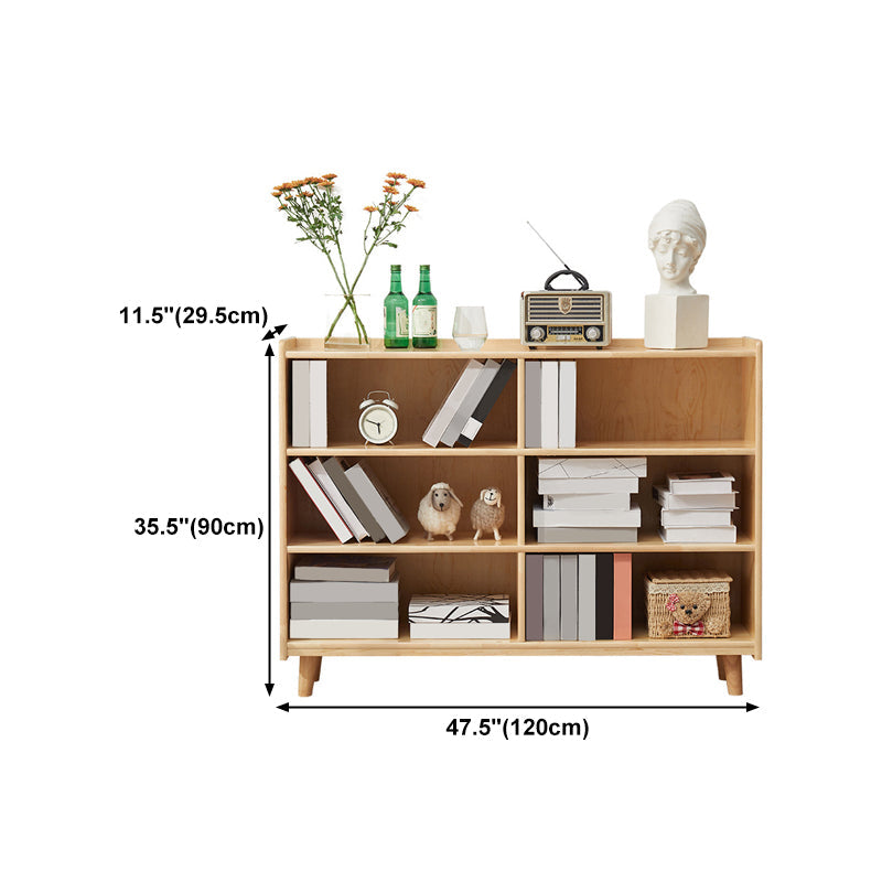 Contemporary Pine Solid Wood Bookcase Closed Back Bookshelf for Home Clearhalo 'Bookcases' 'furn' 'furn_bookcases' 'Furniture' 'furniture_bookcases' 'Office Furniture' 4969324