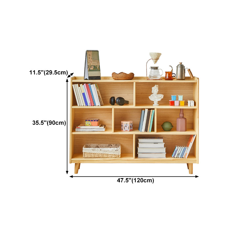 Contemporary Pine Solid Wood Bookcase Closed Back Bookshelf for Home Clearhalo 'Bookcases' 'furn' 'furn_bookcases' 'Furniture' 'furniture_bookcases' 'Office Furniture' 4969325
