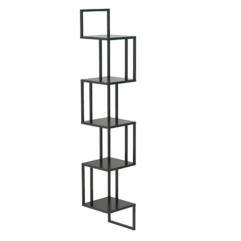 Wall Mounted Bookcase Contemporary Style Bookshelf for Office Home 8.3"L x 8.3"W x 47.2"H Black Clearhalo 'Bookcases' 'furn' 'furn_bookcases' 'Furniture' 'furniture_bookcases' 'Office Furniture' 4969332