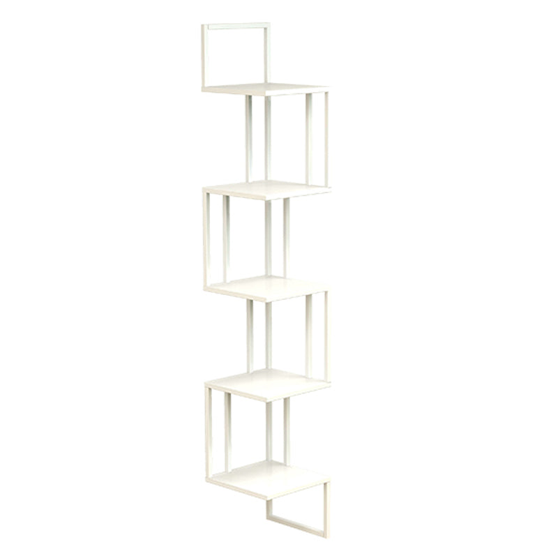 Wall Mounted Bookcase Contemporary Style Bookshelf for Office Home 8.3"L x 8.3"W x 47.2"H White Clearhalo 'Bookcases' 'furn' 'furn_bookcases' 'Furniture' 'furniture_bookcases' 'Office Furniture' 4969334