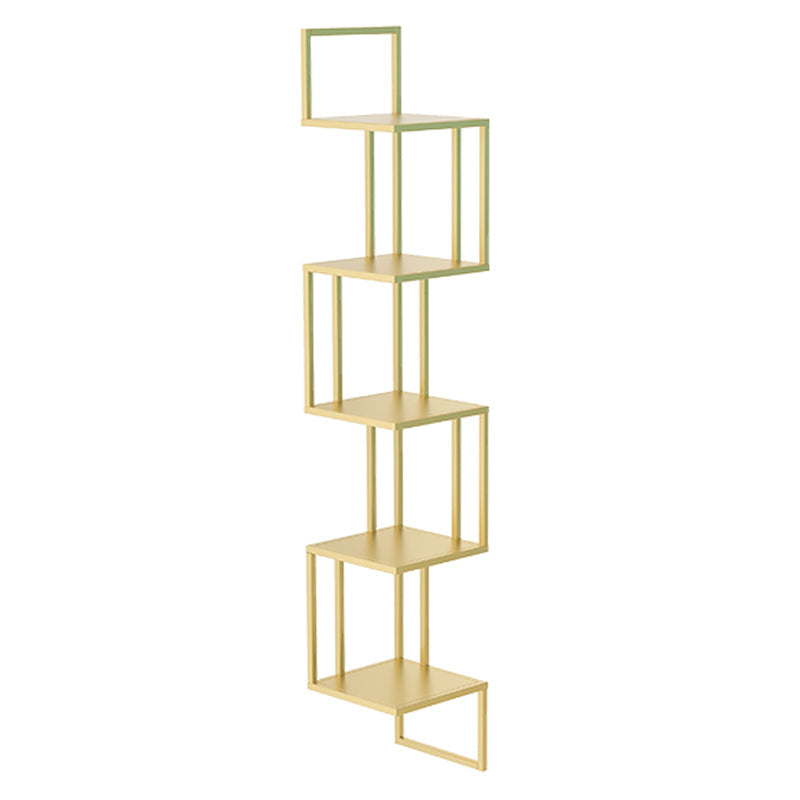 Wall Mounted Bookcase Contemporary Style Bookshelf for Office Home 8.3"L x 8.3"W x 47.2"H Gold Clearhalo 'Bookcases' 'furn' 'furn_bookcases' 'Furniture' 'furniture_bookcases' 'Office Furniture' 4969336