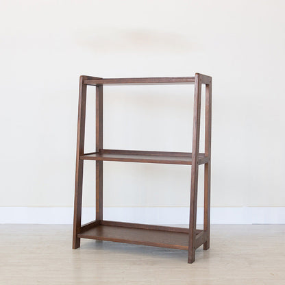 Ladder Shelf Bookcase Modern & Contemporary Bookshelf for Home Office Walnut 25"L x 11.8"W x 34.6"H Clearhalo 'Bookcases' 'Furniture' 'furniture_bookcases' 'Office Furniture' 4969341