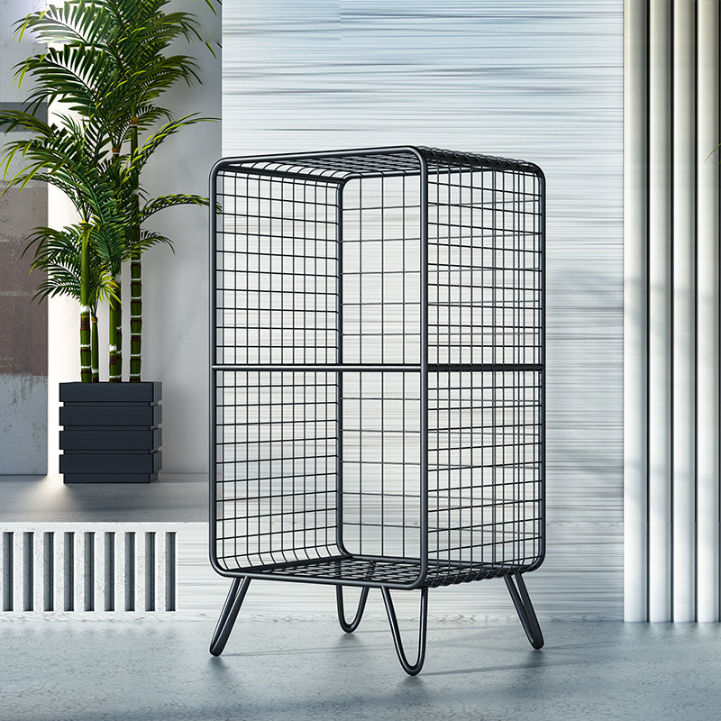 Modern Style Bookshelf Standard Vertical Closed Back Metal Bookcase 14"L x 12"W x 26"H Black Clearhalo 'Bookcases' 'furn' 'furn_bookcases' 'Furniture' 'furniture_bookcases' 'Office Furniture' 4969358