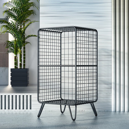 Modern Style Bookshelf Standard Vertical Closed Back Metal Bookcase 14"L x 12"W x 26"H Black Clearhalo 'Bookcases' 'furn' 'furn_bookcases' 'Furniture' 'furniture_bookcases' 'Office Furniture' 4969358