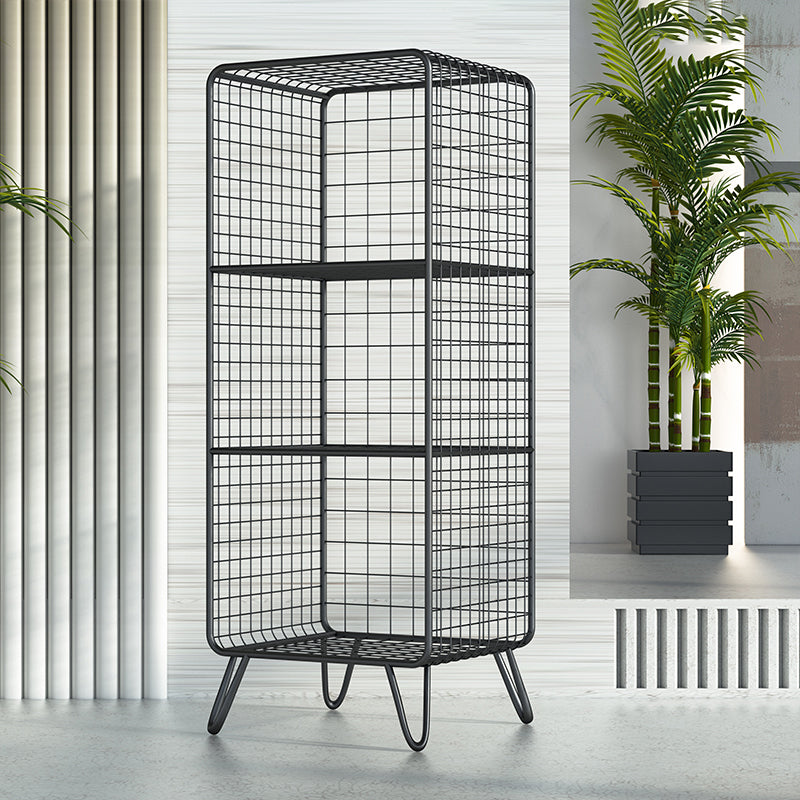 Modern Style Bookshelf Standard Vertical Closed Back Metal Bookcase 14"L x 12"W x 35"H Black Clearhalo 'Bookcases' 'furn' 'furn_bookcases' 'Furniture' 'furniture_bookcases' 'Office Furniture' 4969361