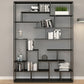 9.84"W Bookshelf Black Open Back Modern Style Bookcase for Home Office 59.1"L x 9.8"W x 80.7"H Clearhalo 'Bookcases' 'furn' 'furn_bookcases' 'Furniture' 'furniture_bookcases' 'Office Furniture' 4969383